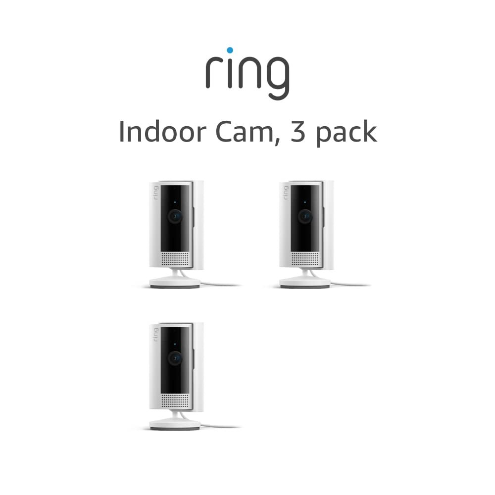 All-new Ring Indoor Cam (2nd Gen) | latest generation, 2023 release | 1080p HD Video  Color Night Vision, Two-Way Talk, and Manual Audio  Video Privacy Cover | 3-pack, White